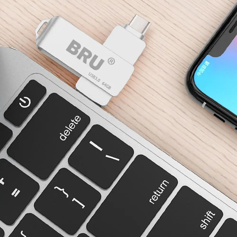 BRU 3 в 1 Otg Usb флешка 0 для Android type-c высокоскоростной флеш-накопитель type C Флешка 16 ГБ 32