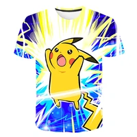 4t 14t 3d baby childrens wear poke t shirt kids japan anime aesthetic pika boys clothes summer tops fashion casual camisetas