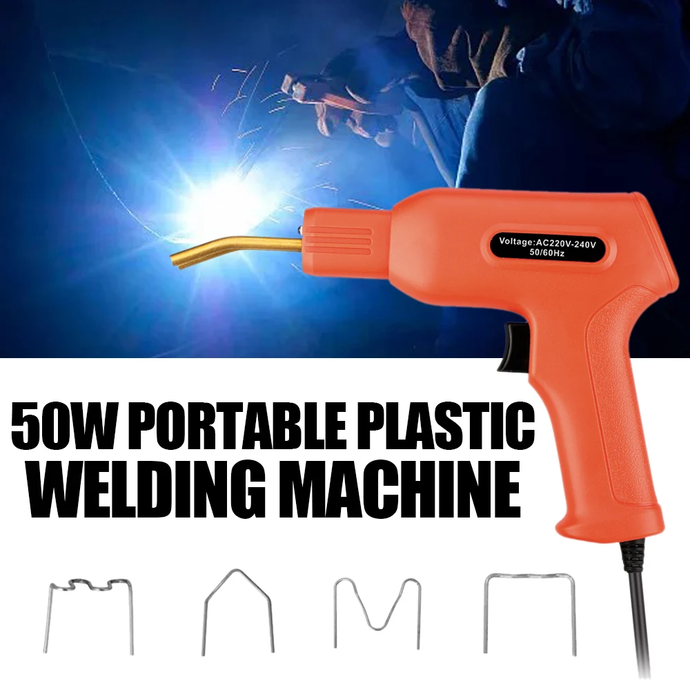 

50W Handy Plastics Welders Set Hot Staplers Machine Car Bumper Repairing Welding Garage Tool With 200pcs Staples US EU Plug