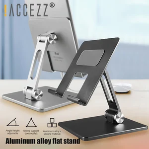 accezz upgrade foldable phone tablet stand holder metal desk mobile phone holder adjustable for iphone 11 pro max ipad samsung free global shipping