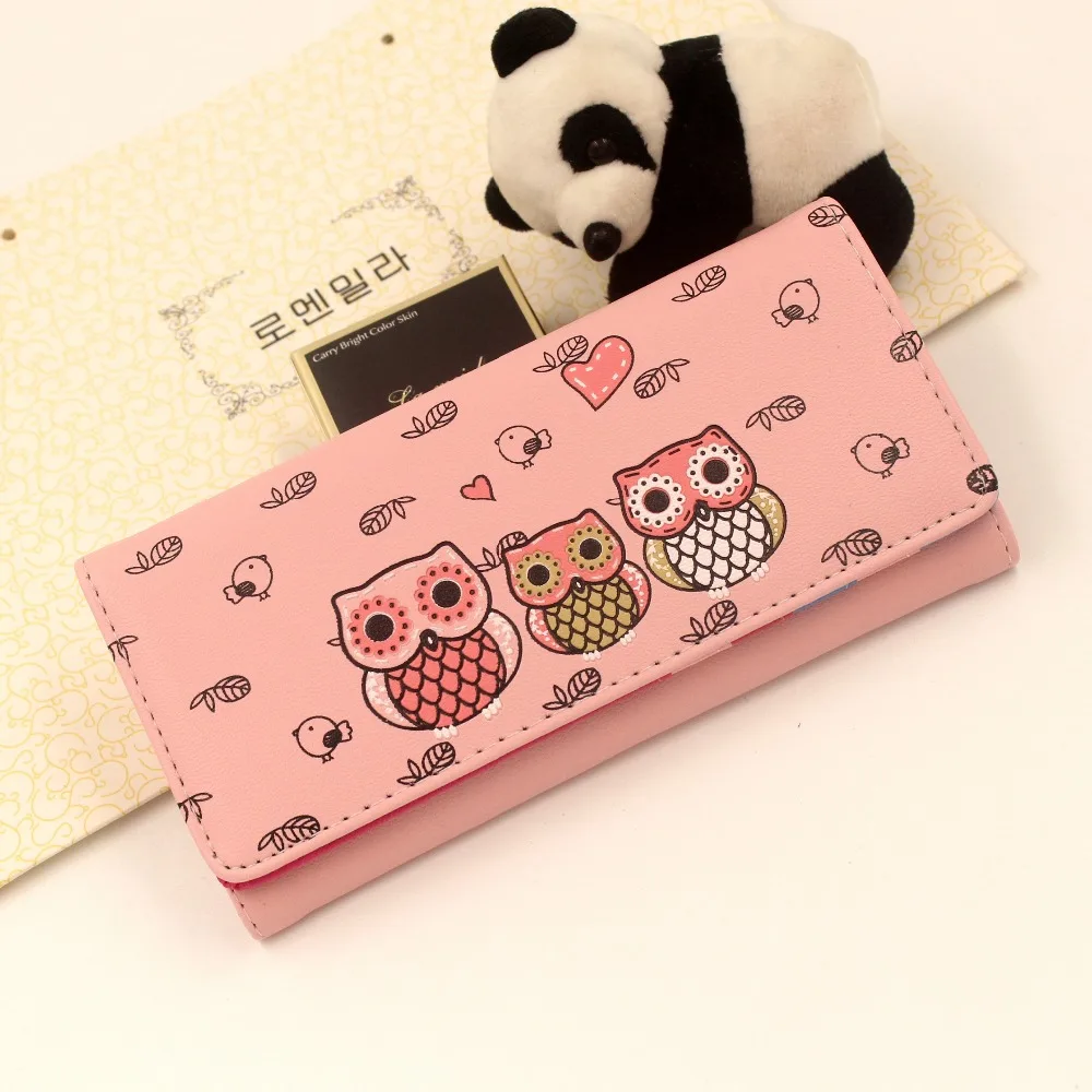 Женский кошелек из искусственной кожи с рисунком на застежке 20 # | Багаж и сумки