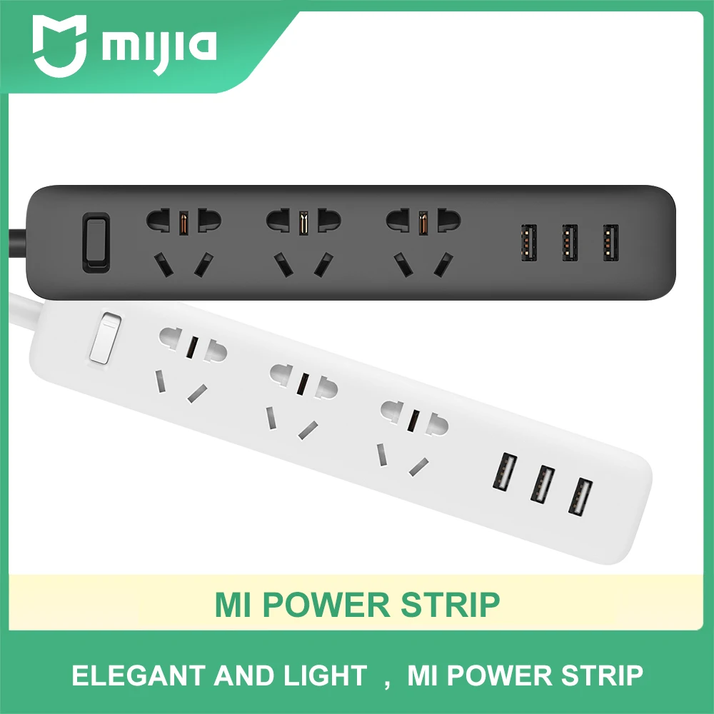Розетка Xiaomi Mi со штепсельной платой удлинитель с быстрой зарядкой 3USB 2 А