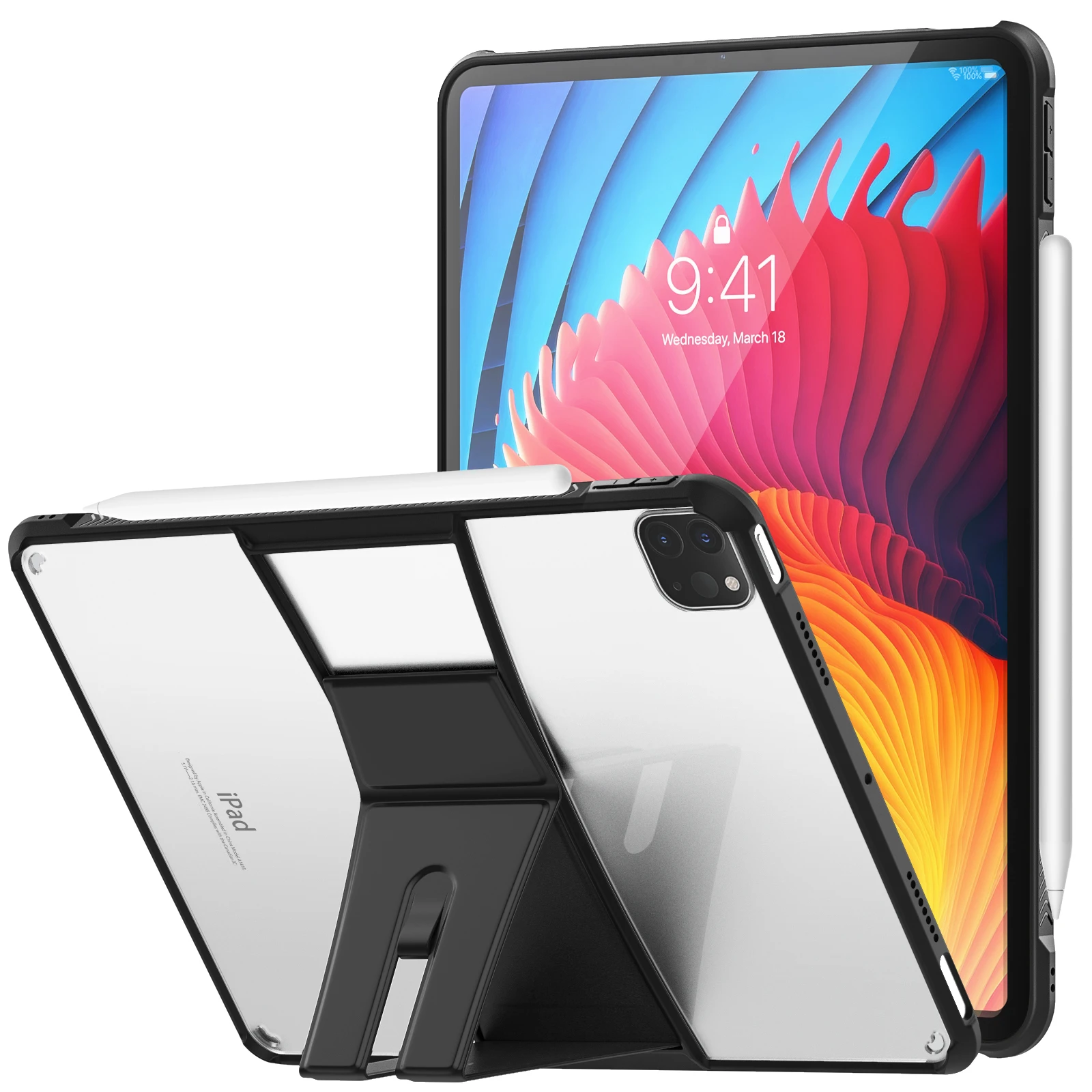 

Чехол для iPad Pro 11 дюймов 2021 дюймов [Поддержка Apple Pencil 2 Зарядка] Мягкий чехол-бампер из ТПУ с воздушной подушкой, тонкий легкий Чехол