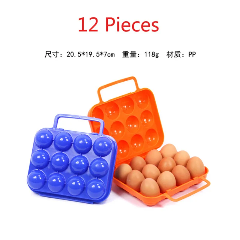 

Portable 2/4/6/12 Eggs Storage Box Crisper Outdoor Picnic Portable Plastic Egg Box Case Folding Basket Portable Carry