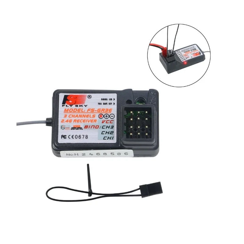 

Flysky Receiver FS-GR3E for GT2/GT2B/GT3/GT3B/GT3C/T6/CT6B/GR3E/TH9X Transmitter