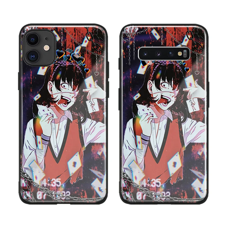 ikishima midari kakegurui anime glass soft silicone phone case for iphone se 6s 7 8 plus x xr xs 11 12 mini pro max cover shell free global shipping