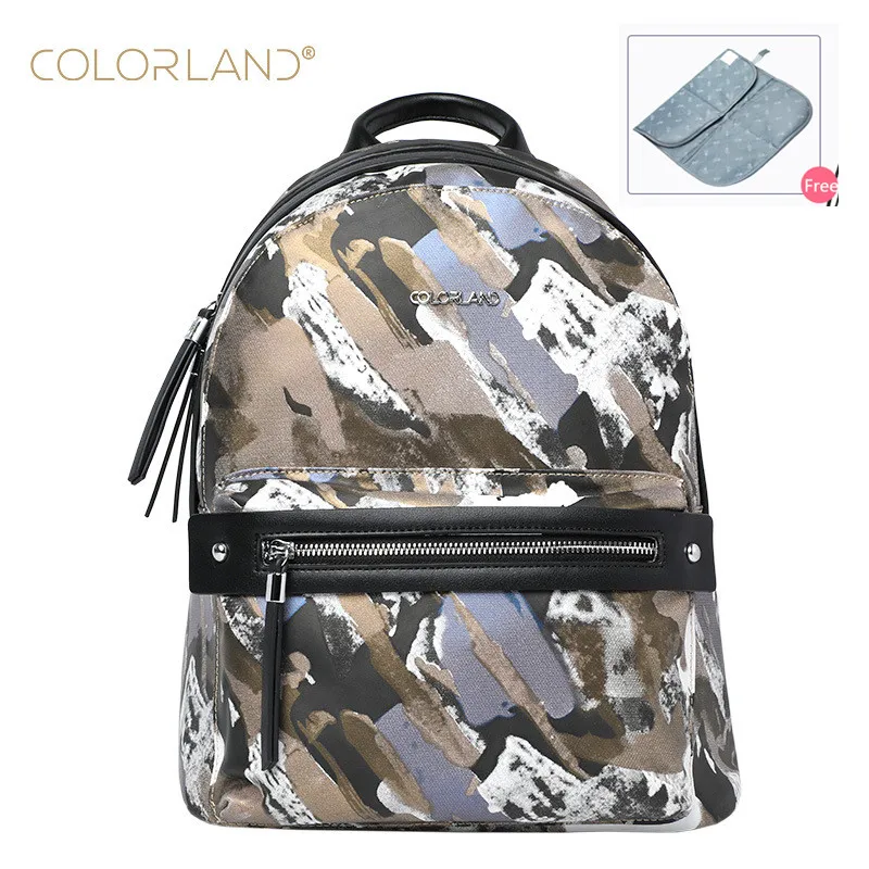 COLORLAND полиэстеровый рюкзак для подгузников, сумка для беременных для мам, аксессуары для детских колясок, пеленка, пеленка, мама, материнство мамы, органайзер kanken Infantil, Влажные СумкиБразилия стиль дропшиппи - Цвет: Коричневый