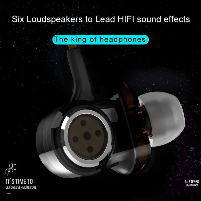 I8 наушники шесть-блок три движения кольцо в ухо сабвуфер Hi-Fi Мобильный телефон