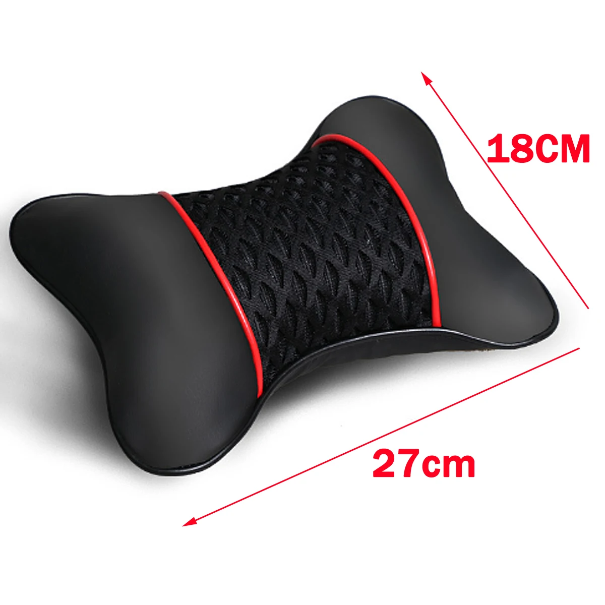 

2Pcs Car Pillows Headrest Neck Rest Cushion PU Leather Knitted Support Seat Accessories Auto Black Safety Pillow Universal Decor