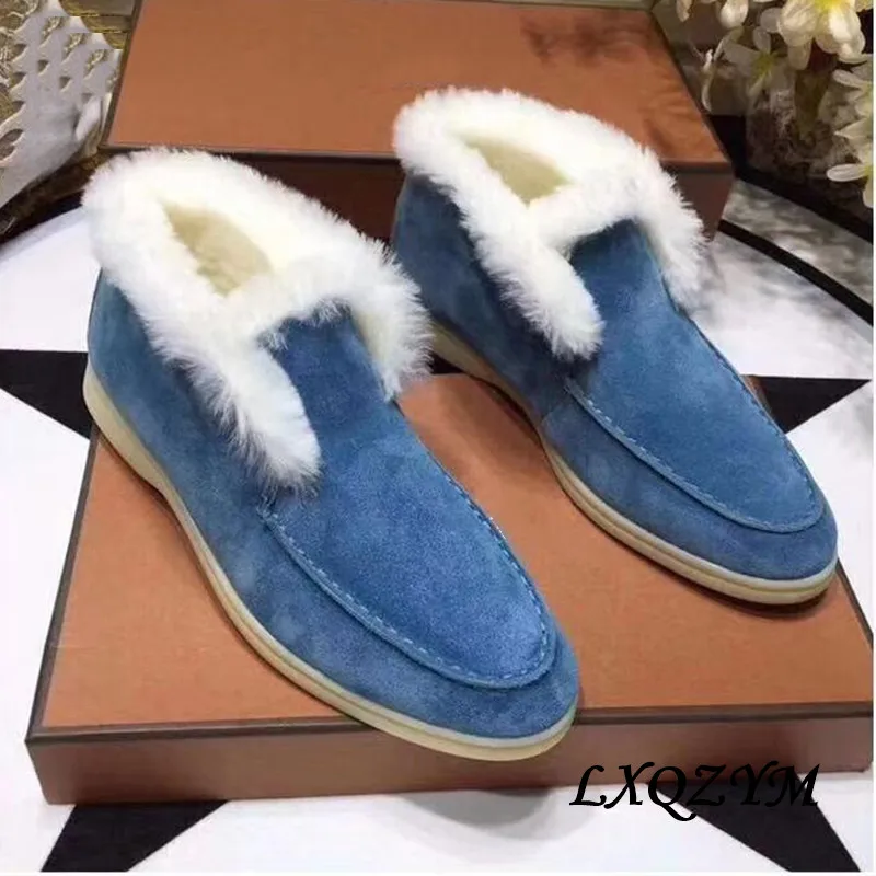 Женские ботильоны без шнуровки зимние шерстяные ботинки на плоской подошве |