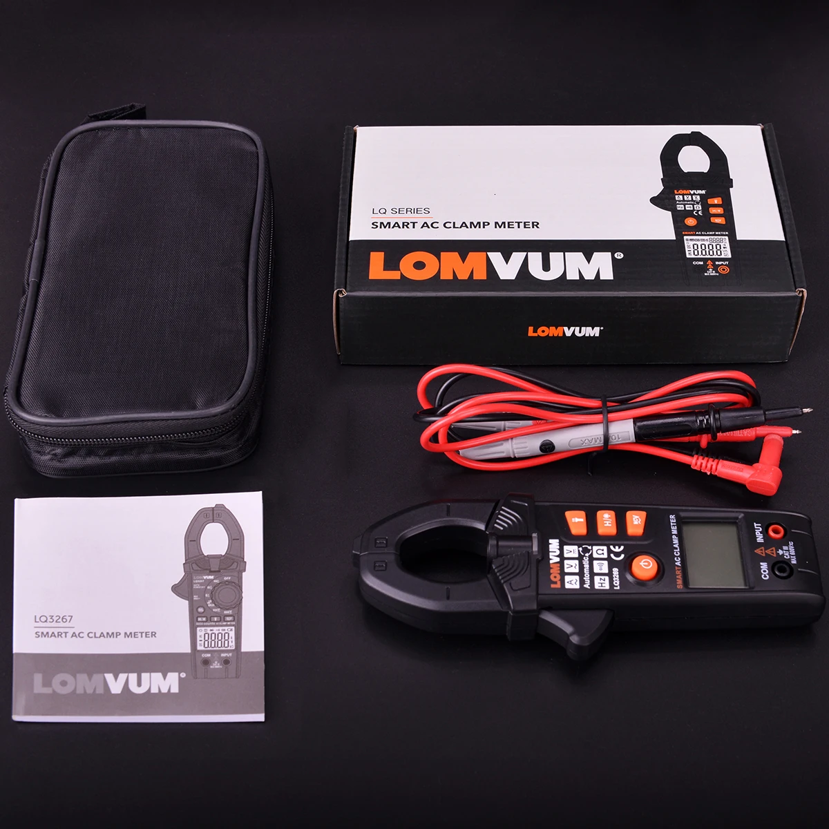 LOMVUM умный клещи цифровой Бесконтактный 6000 подсчет переменного тока постоянного тока Напряжение Тип rms NCV мультиметр Частота светодиодный фонарик