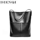 Женская сумка из натуральной кожи, Роскошный дизайнерский кошелек и сумочка, большая сумка на плечо с верхней ручкой, сумка-ведро, черная Дамская ручная сумка
