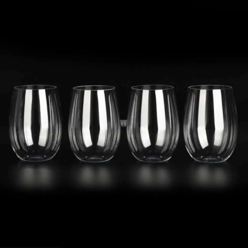 

4pc/set Unbreakable PET Red Wine Glass Transparent Fruit Juice Beer Cup Shatterproof Plastic Glasses Cups Bar