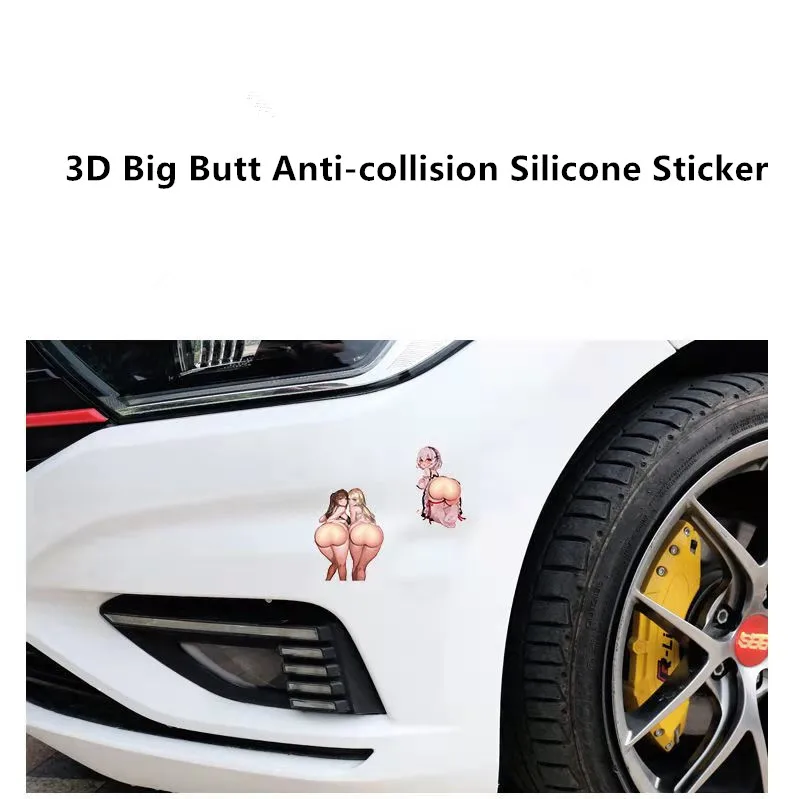 3D Big Butt Anti-collision Silicone Sticker guard anti chafing Car door protector anti-scratch cute butt strip body decoration | Автомобили