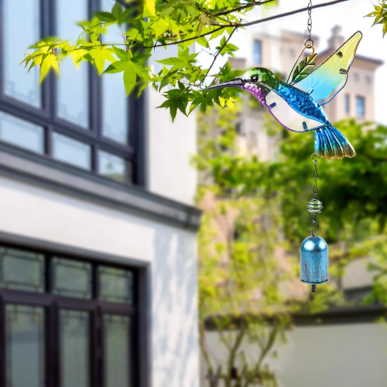 

2021 Wind Chimes Aluminum Hanging Ornament Home Outdoor Garden Yard Deco Hummingbird Wind Chime Hangs Pendant for Living room