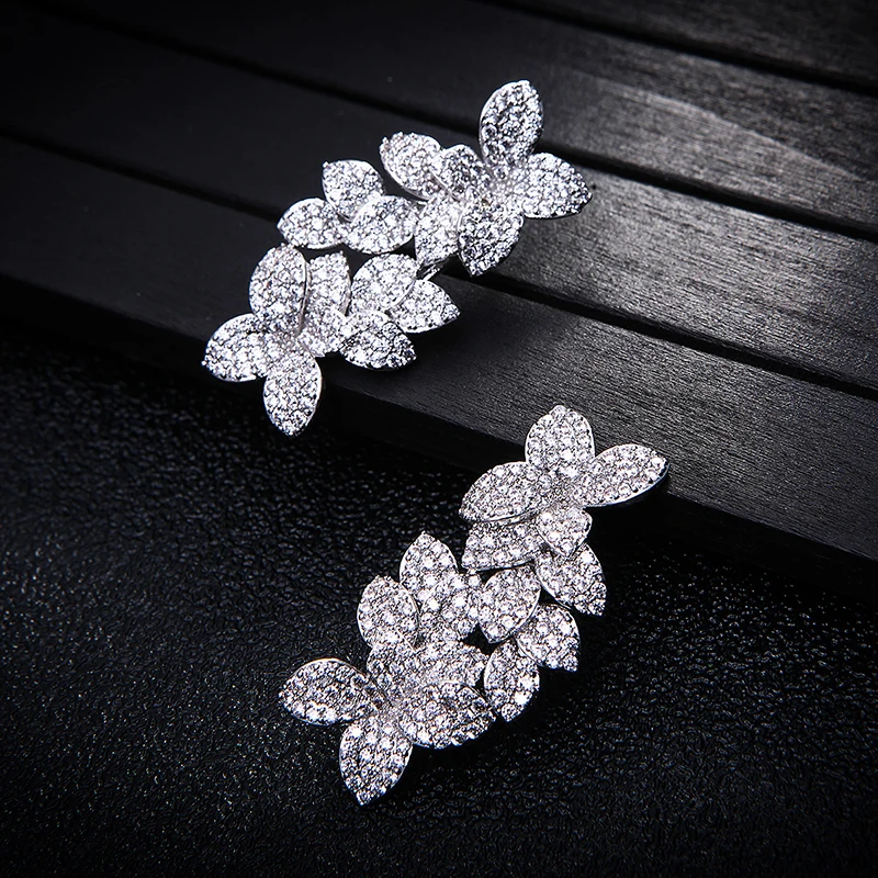 

925 Silver Needle with Cubic Zirconia Micro Inlaid Classic Earrings 210322-62