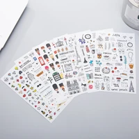 european style travel diary paper sticker decoration diary scrapbooking label sticker kawaii korean stationery diy stickers