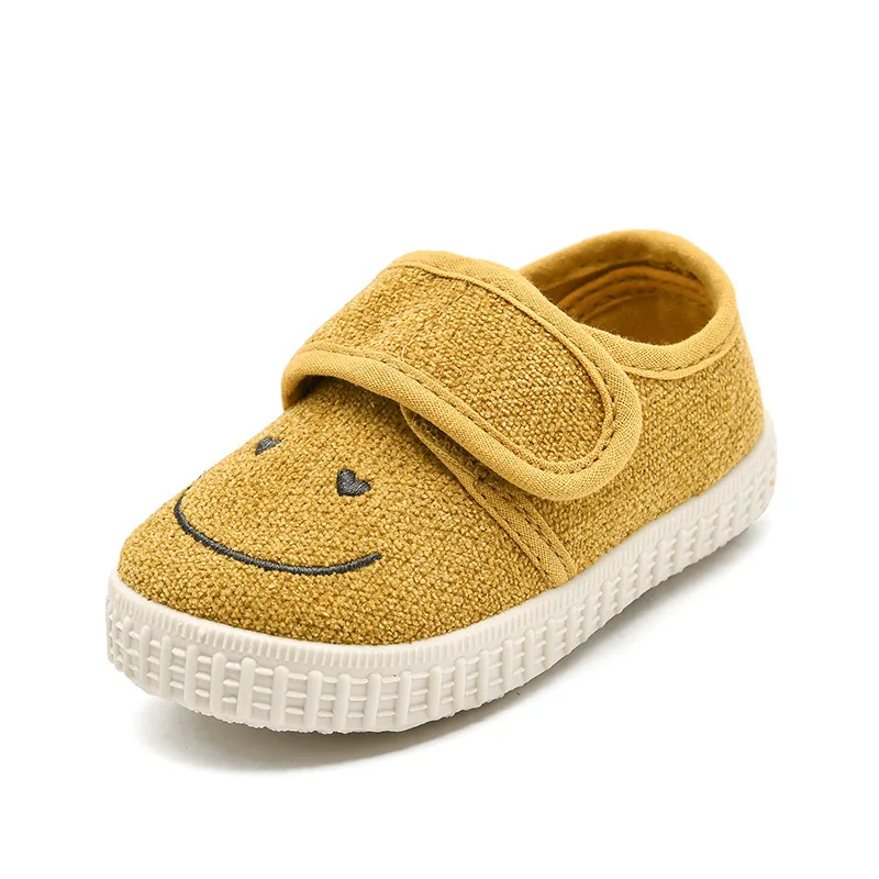 

Kids Shoes Girls Boys Canvas Sneakers Slip on Shoes for Children Casual Shoes Candy Colors Smiley Loafers Breathable Shoes