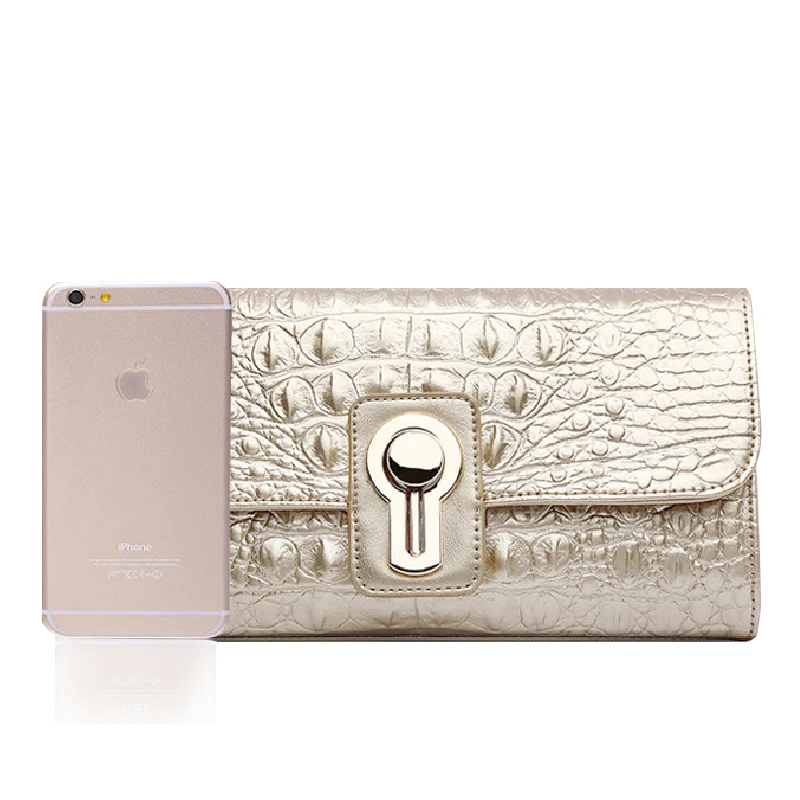 2020 New Genuine Leather Clutch Bags Women for Crocodile Pattern Chain Handbag Shoulder Messenger Bag Dag Female | Багаж и сумки