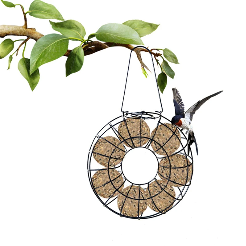 

One Round Fixable Pet Bird Hanging Feeder Fat Ball Wild Bird Seed Feeder Outdoor Feeding Station Garden Backyard Bird Supplies