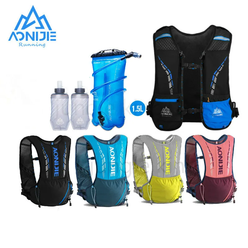 AONIJIE C9102S Outdoor Hydration Backpack 5L Sport Running Vest Ultralight Bags Free Soft Water Flask For Camping Hiking Cycling