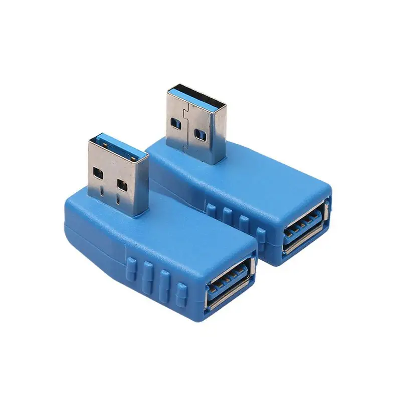 

2 шт./упаковка, высокоскоростной адаптер USB 3,0, вертикальный левый и правый угол, Переходник USB 3,0, штекер-гнездо 90 градусов, соединитель для да...