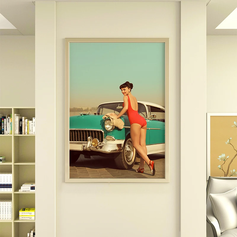 

Wall Art Canvas Poster Painting Prints Picture for Living Bedding Room Decor Painting Original Antique Car Landscape 2020 New