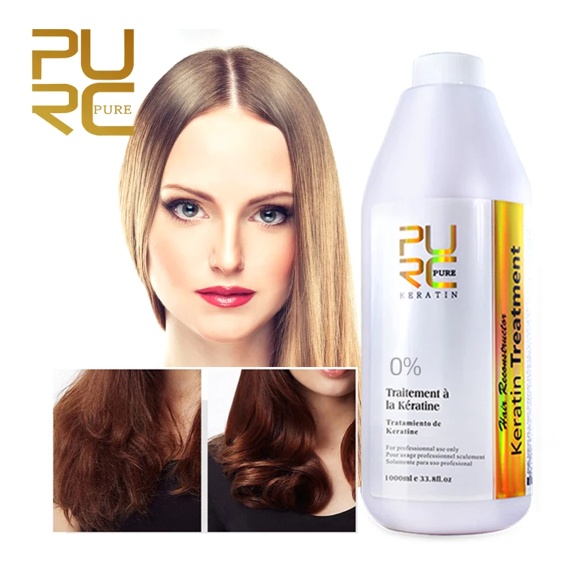 PURC 0% 1000ml Keratin Free Formaldehyde Hair Treatment Keratin Protein in Hair Repair Straight Frizzy Hair Hot Sell Product