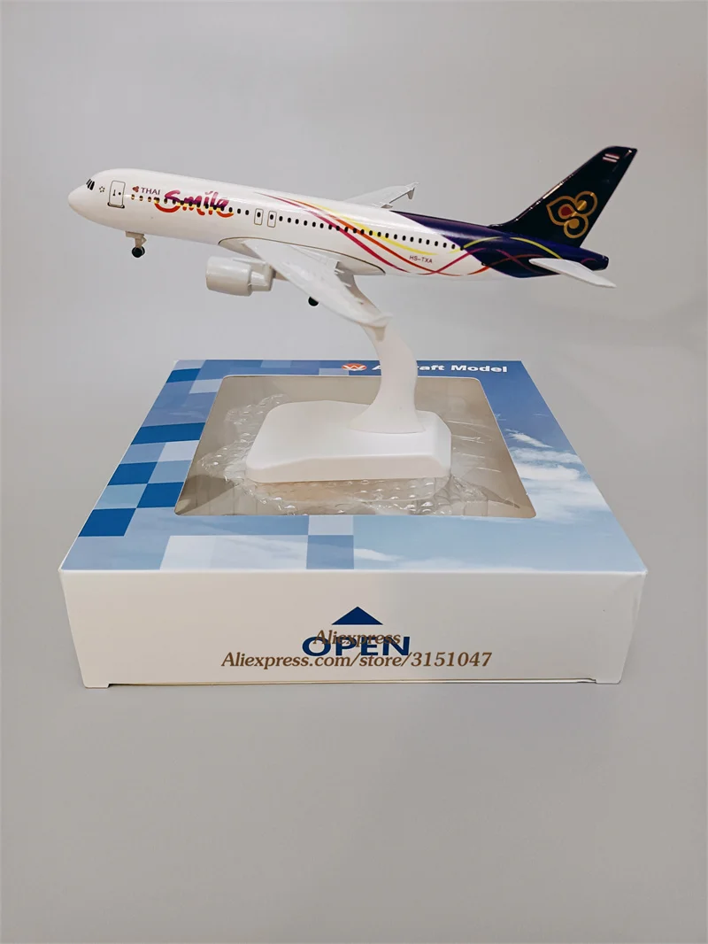 

20cm Model Airplane Air Thai Smile Airlines Airbus 320 A320 Airways Metal Alloy Plane Model Diecast Aircraft W Wheels GIft