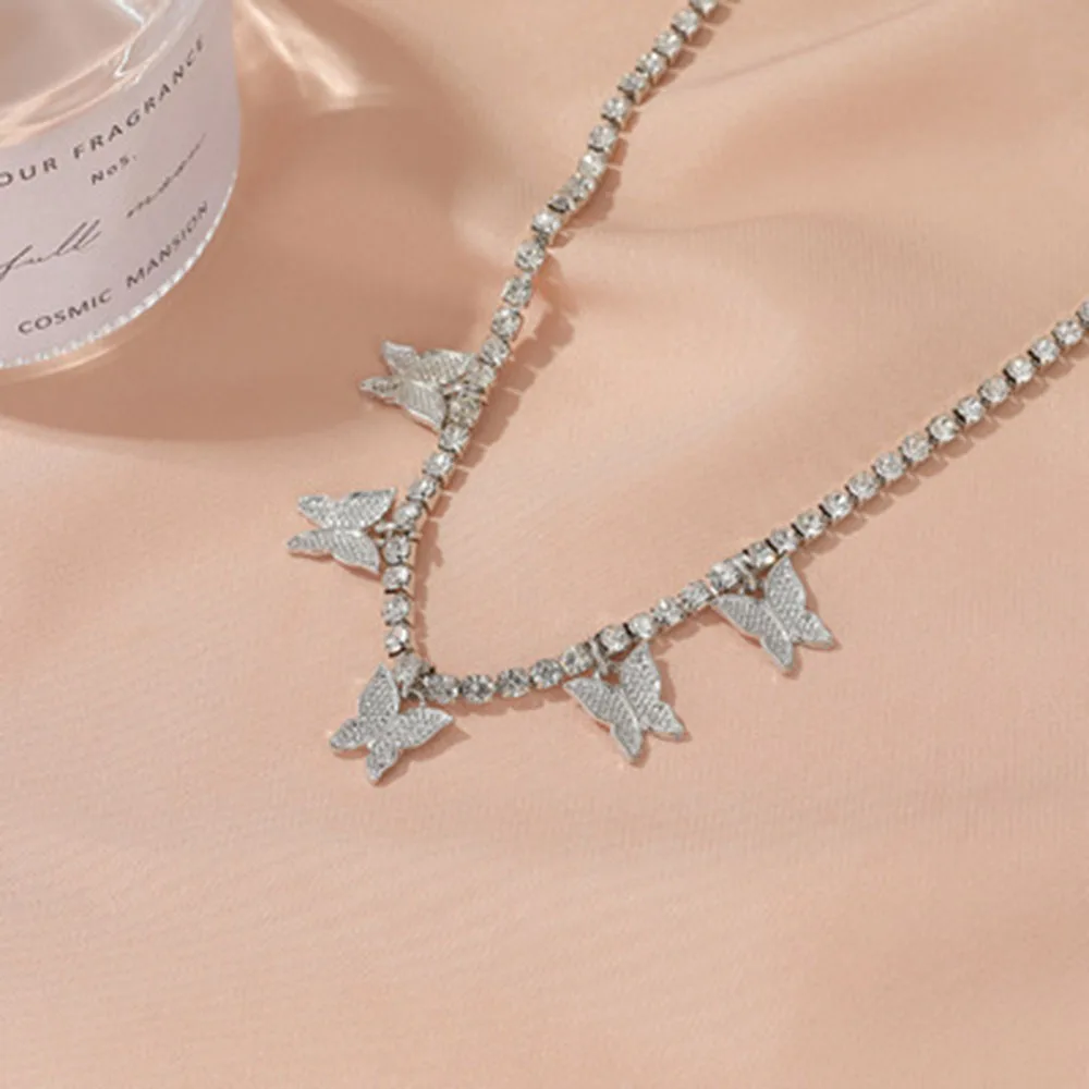 

Fine Small Butterfly Anklet Alloy Rhinestone Rose Golden Foot Chain Leg Accessories Womens 2021 New Fashion Jewelry Wholesales