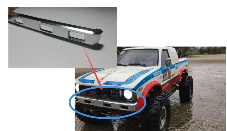 1/10 Масштаб rc Tamiya Toyota Bruiser 58519 1:10 hilux TF2 пикап 4X4 металлический передний бампер для