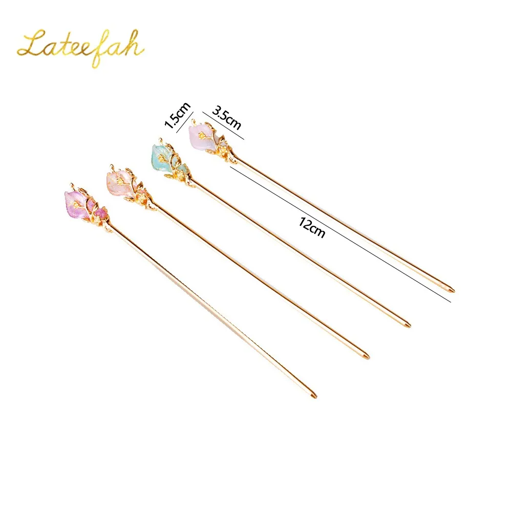 

Vintage Pearl Plate Hairpin Blue PurpleColor Bridal Headdress Hair Jewelry Chinese Style Hairpin For Women