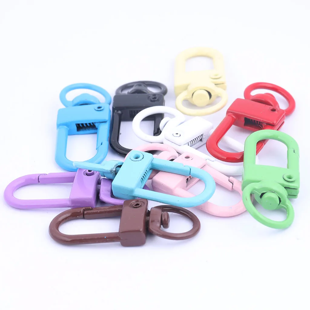 

10pcs Random Color Mix Metal Keychain Lobster Clasp Swivel Hook Diy Jewelry Making Accessories