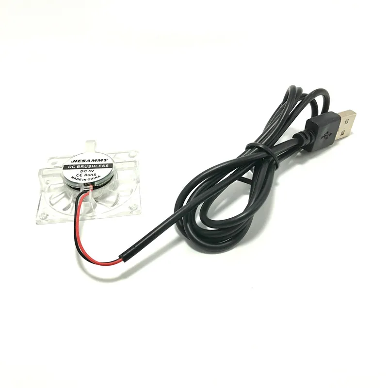 with USB 1Meter Супер беззвучный 40 мм вентилятора видеокарты 40x40x10 мм 5V 0.1A 4046 об/мин прозрачный Пластик USB компьютера VGA карта с кулером радиатора Вентилятор охлаждения - Цвет лезвия: with USB 1Meter