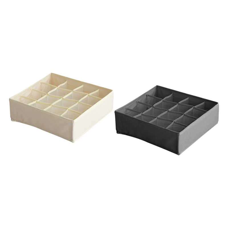 

2 Pcs Sock Underwear Organizer Dividers, Fabric Foldable Cabinet Closet Organizers and Storage Boxes for Storing Socks