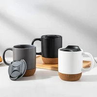 ceramic mug 400ml simple coffee cup large capacity milk cup breakfast cup with lid home office tea cup drinkware