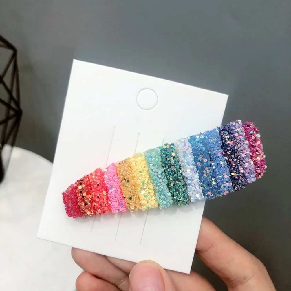 Girls Headwear rainbow stripe hairpin sequins shining head wear accessories for girls new fashion Christmas hair Deco |