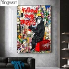 5D алмазная живопись своими руками Бэнкси искусство обезьяна граффити уличный Набор для вышивки крестиком полная вышивка мозаика Стразы домашний декор