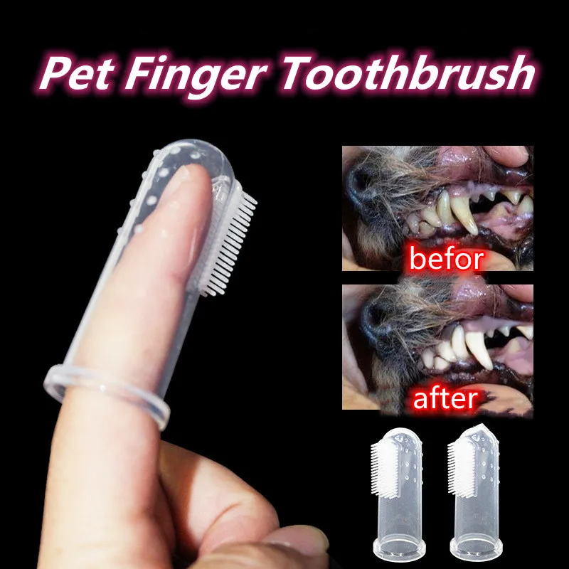 

1 Pc Pet Toothbrush Soft Pet Finger Toothbrush Dog Brush Bad Breath Tartar Teeth Tool Pet Cleaning Silicagel Supplies Dog Brush