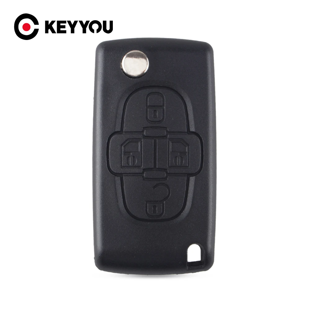 Флип-брелок KEYYOU с 4 кнопками и дистанционным управлением чехол для Citroen C8