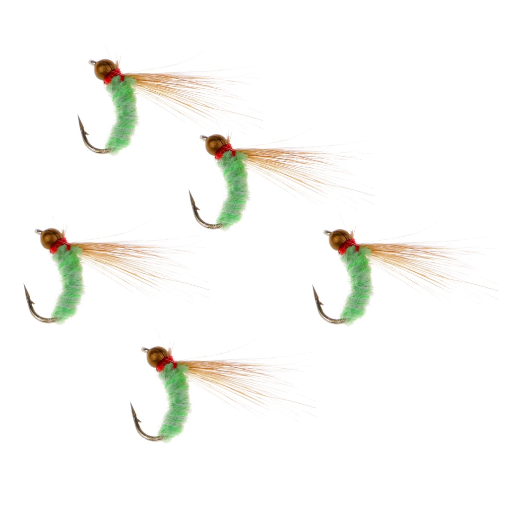 5 штук рыболовные приманки Классические узоры Beadhead Nymph мушки мухи для ловли
