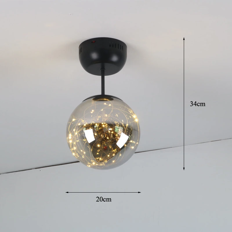 Современная декоративная светодиодная гирлянда 20 см со стеклянными шариками и