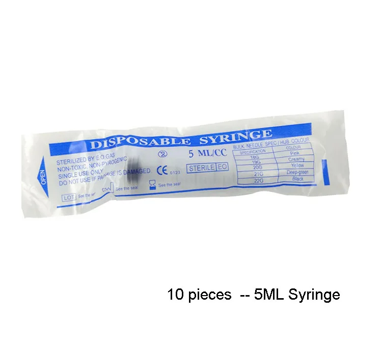 10pcs - 5ml syringe Вода EZ вакуумная мезотерапия masogun инъекции уход за кожей инструмент с головкой иглы-наконечники отрицательное давление красота машина - Цвет: 10pcs - 5ml syringe