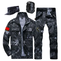 military enthusiasts of hunting camouflage fatigues military tactics of uniformed men air soft spring air gun equipment