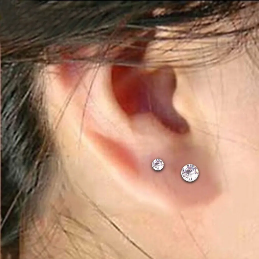 20 пар 5 мм прозрачные/многоцветные кристаллические гипоаллергенные серьги