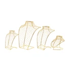 Металлический манекен для женщин, подставка для демонстрации головы, тела, окон, ожерелий, подвесок, красивая модель манекена золотого цвета