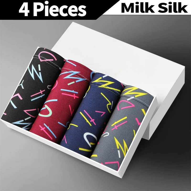 

4PCS/Lot Men Boxer Underwear Sexy men's underpants Breathable panties underwear man boxershorts men shorts Size for male M-XXL