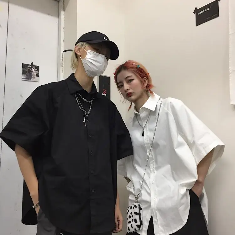 

Unisex 2021 Casual Harajuku Men's Shirt For Men Vintage Clothes Man Womens Blouses jacket Shirt Oversize