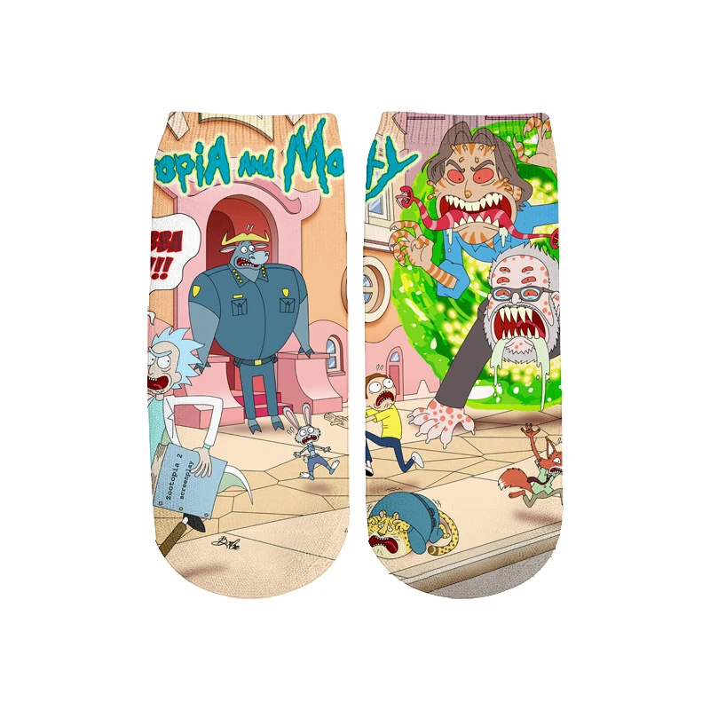 Новейшие Rick and Morty 3D печатных мультфильм милые короткие носки для мужчин женщин harajuku корейские носки RS-005 - Цвет: 6