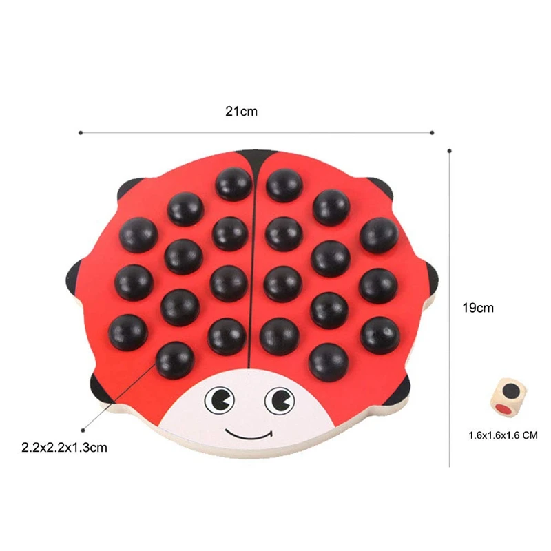 Детский деревянный шахматный пазл с памятью игрушка божья коровка детская для